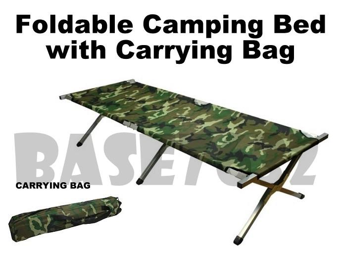 Foldable Oxford Canvas Camouflage Army Camping Camp Cot Bed 1762.1