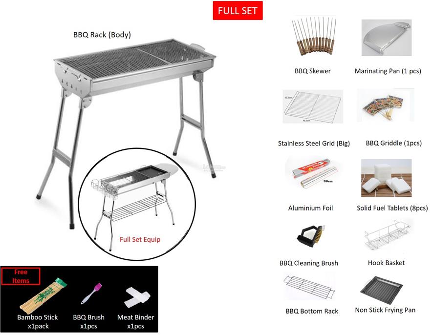 Foldable Stainless Steel Bbq Rack An End 6 7 2018 12 15 Am Foldable Stainless Steel Bbq Rack And Accessories Full Set Advance