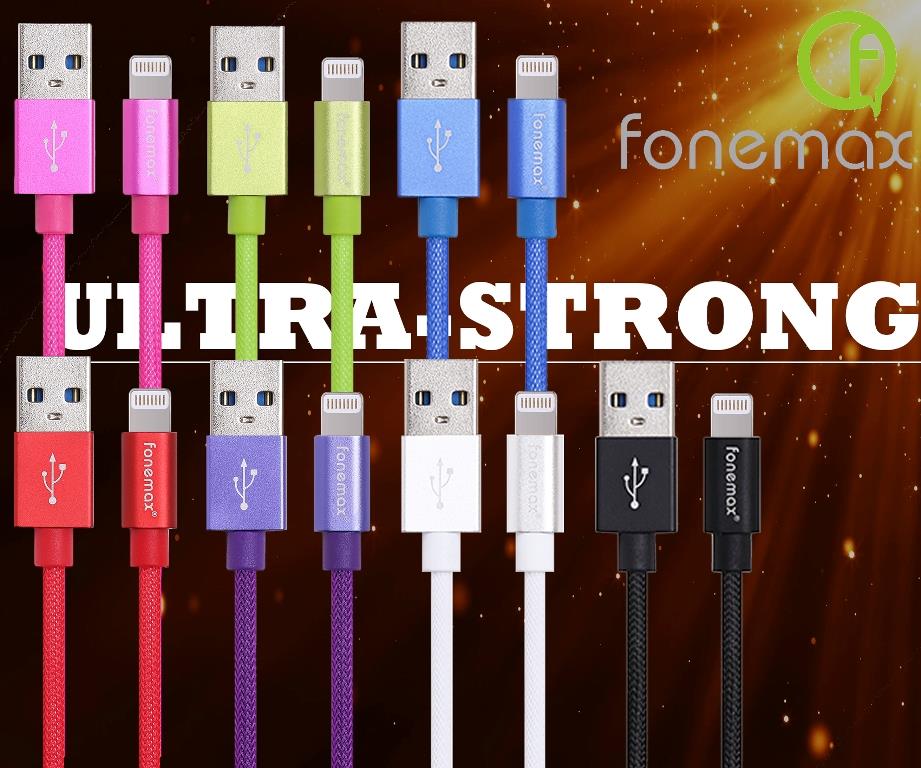 FONEMAX ULTRA-STRONG iphone 2.4AFast Charging Data Cable 0.2m/1.2m/2.0