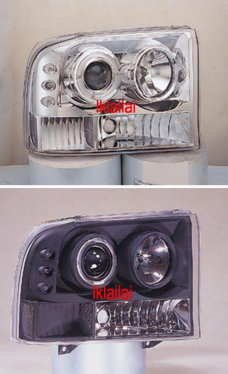 Ford F250 SUPER DUTY 99-04 LED Ring Head Lamp [Black/Chrome Housing]