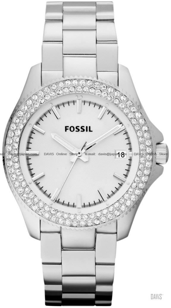 FOSSIL AM4452 Women's Analogue Retro Traveler Glitz Bracelet White