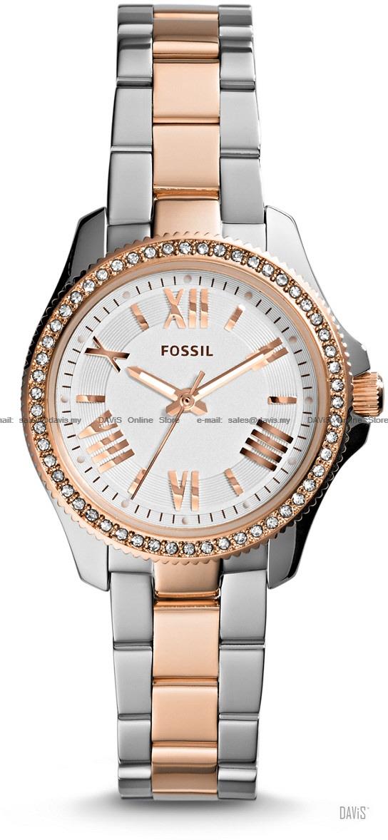 FOSSIL AM4580 Women's Analogue Cecile Small Glitz SS Bracelet Two Tone
