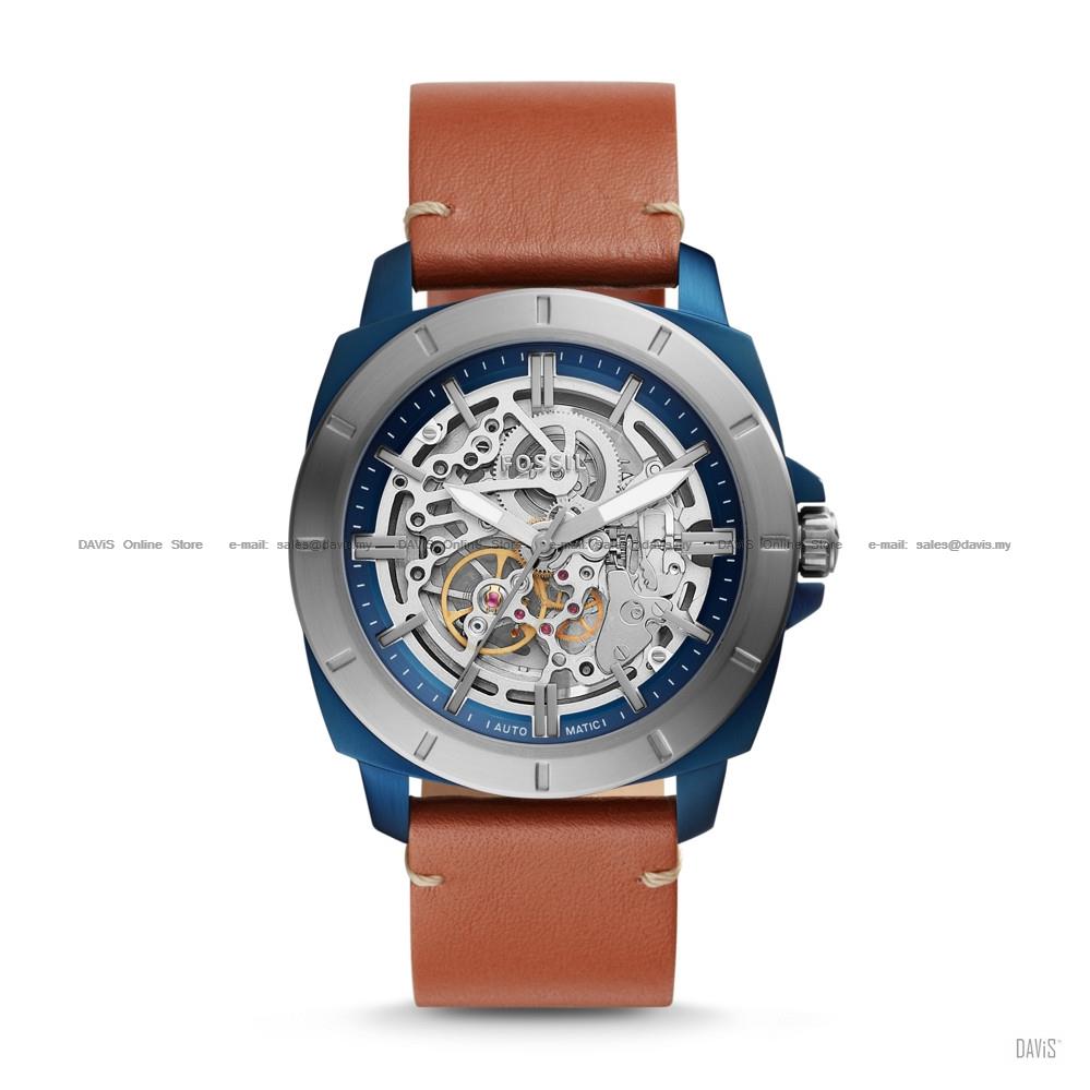FOSSIL BQ2427 Men's Privateer Sport Automatic Skeleton Leather Brown