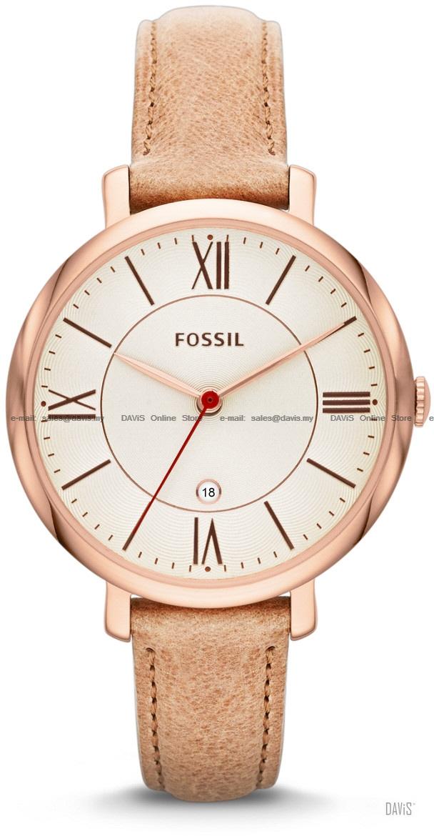 FOSSIL ES3487 Women's Analogue Jacqueline Date Leather Strap Camel