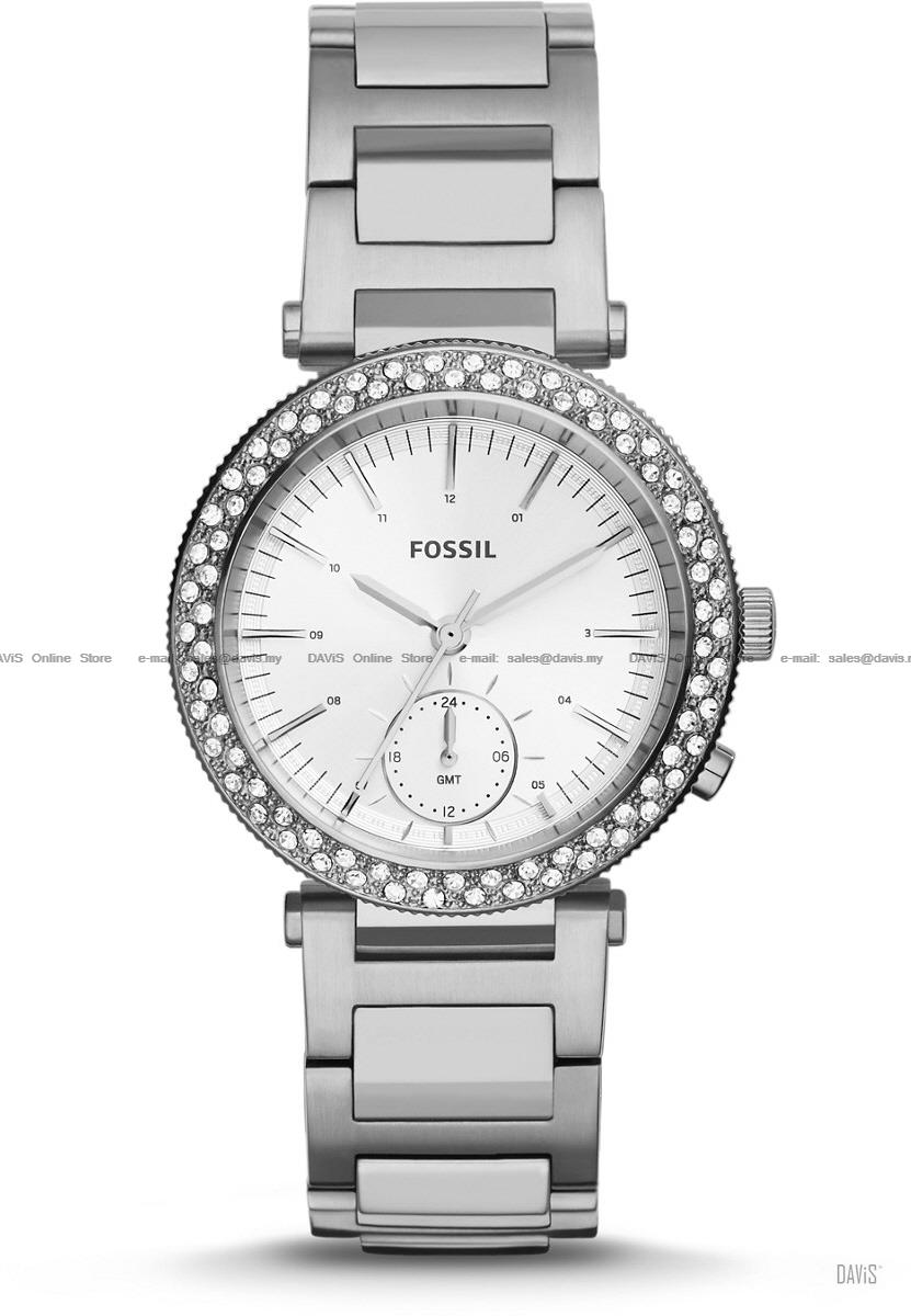 FOSSIL ES3849 Women's Urban Traveler Multifunction GMT Bracelet Silver
