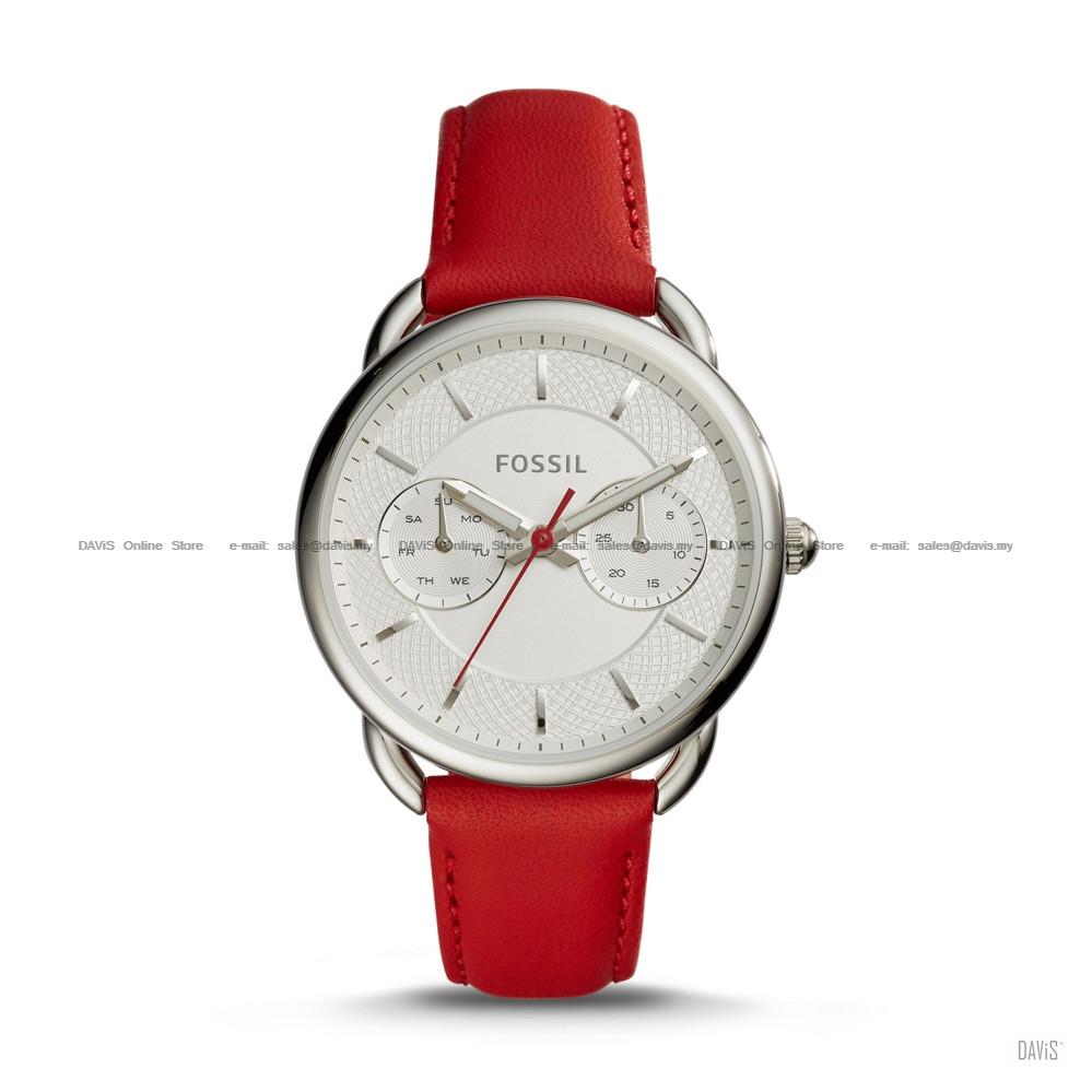 FOSSIL ES4122 Women's Tailor Multifunction Leather Strap Red