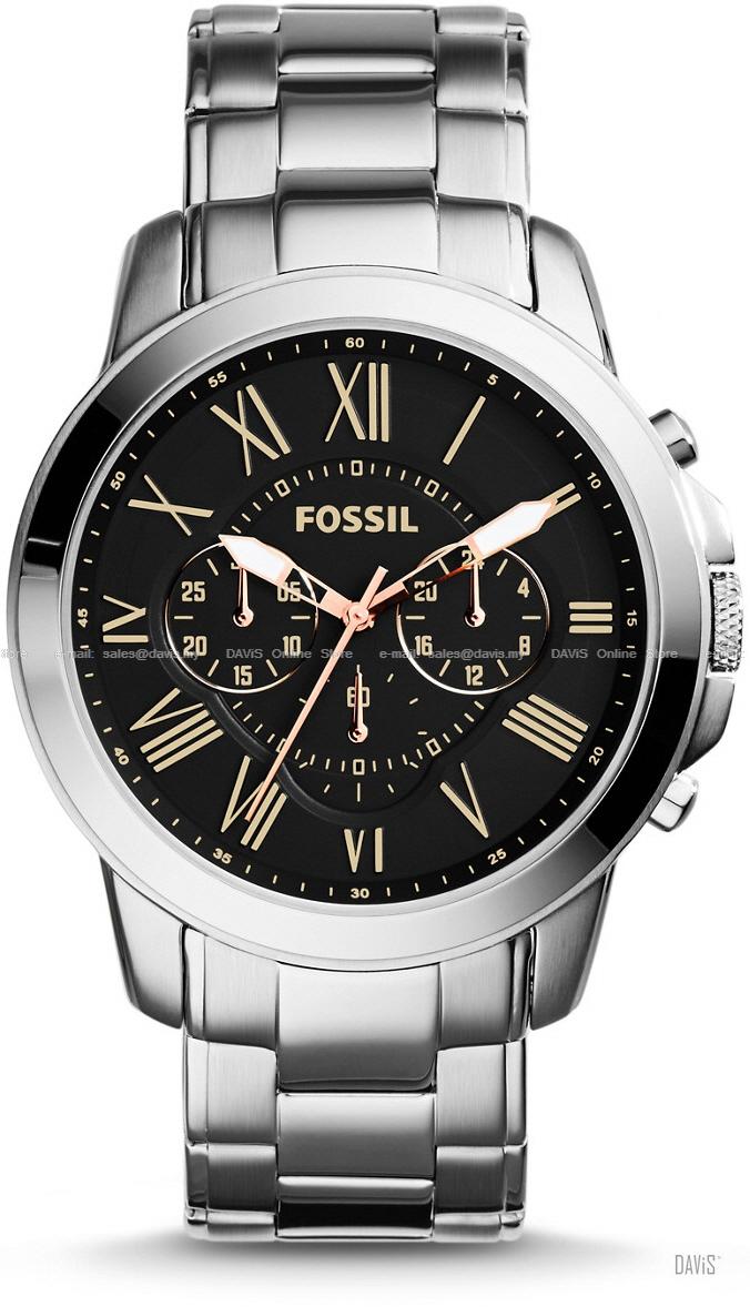 FOSSIL FS4994 Men's Analogue Grant Chronograph SS Bracelet Black