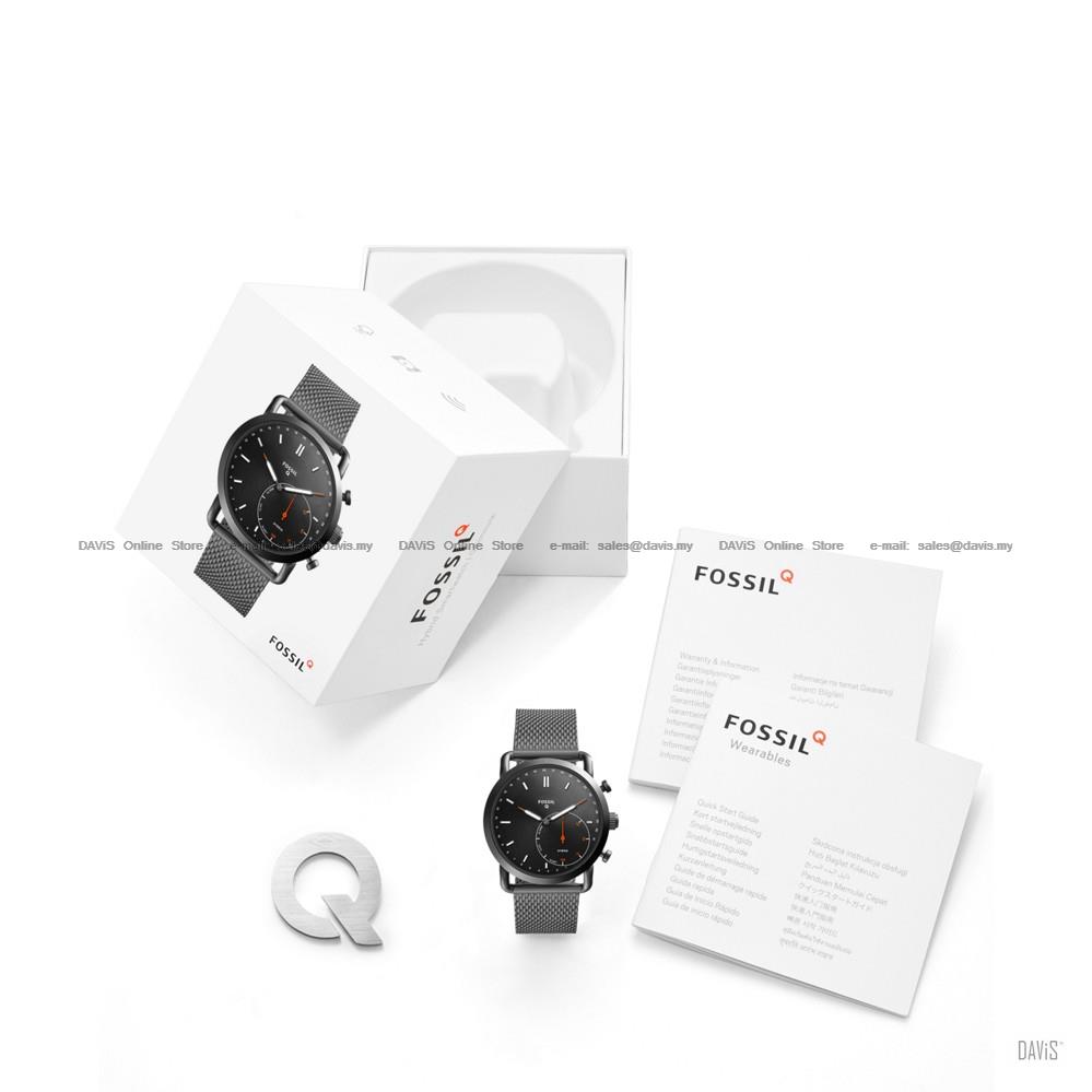 FOSSIL FTW1161 Men's Q Commuter Hybrid Smartwatch Mesh Bracelet Smoke