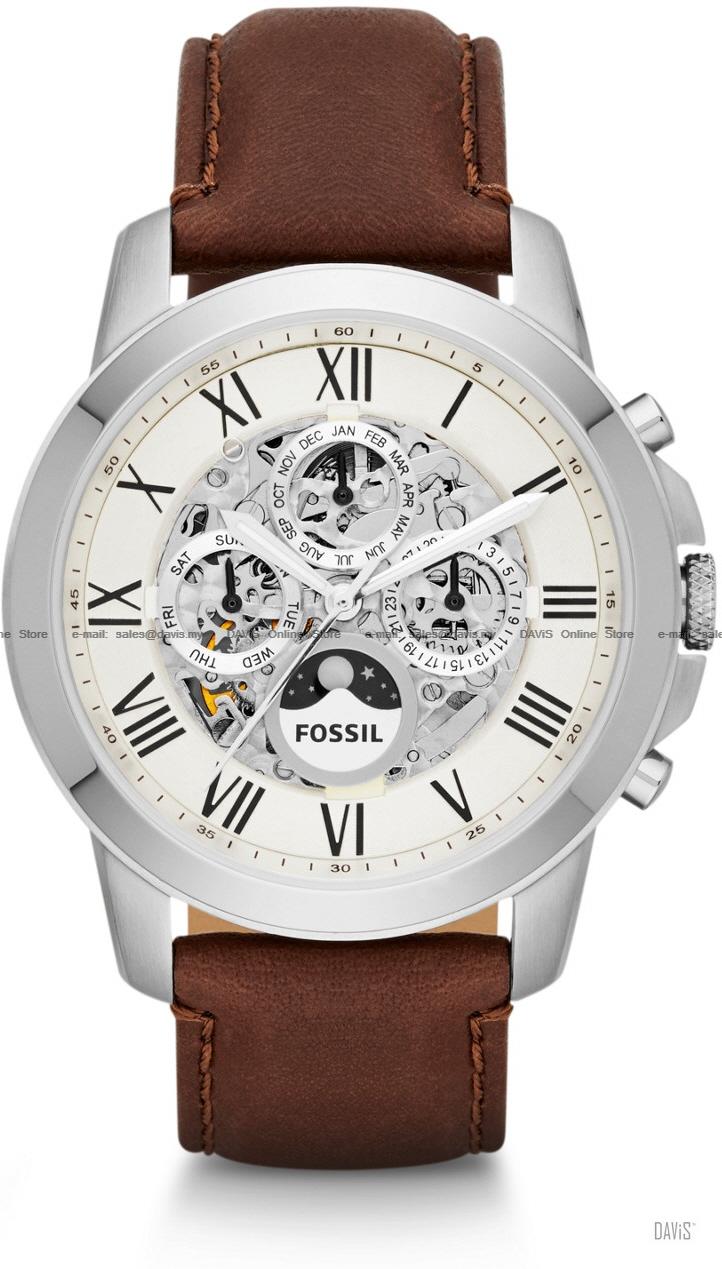FOSSIL ME3027 Men's Analogue Grant Automatic Leather Strap Brown