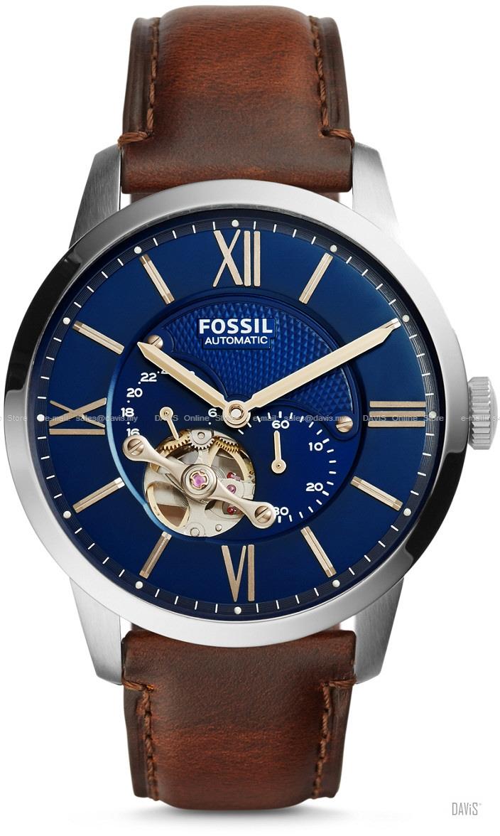 FOSSIL ME3110 Men's Townsman Automatic Leather Strap Blue Brown