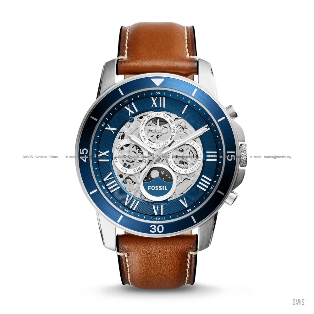 FOSSIL ME3140 Men's Grant Automatic Day-Night Leather Blue Brown