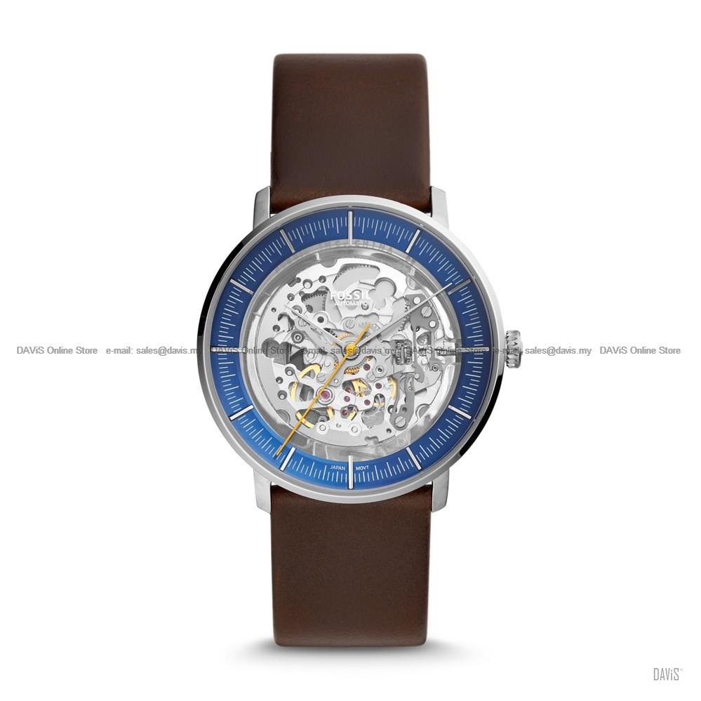 FOSSIL ME3162 Men's Chase Skeleton Dial Automatic Leather Brown