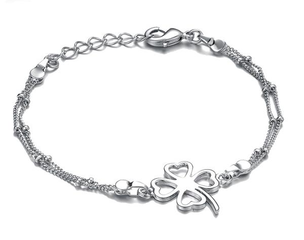 Four Leaf Clover Silver Plated Brac End 4 21 2019 11 55 Pm Four Leaf Clover Silver Plated Bracelet Women Fashion