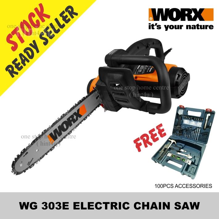 Free Bosch 100pcs Acces Worx Wg 303e Electric Chain Saw 40cm