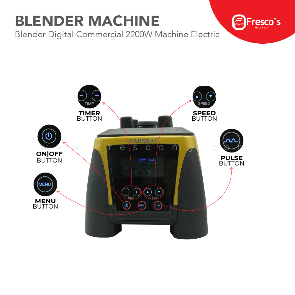 Fresco Blender Digital Commercial 2200W Machine Electric