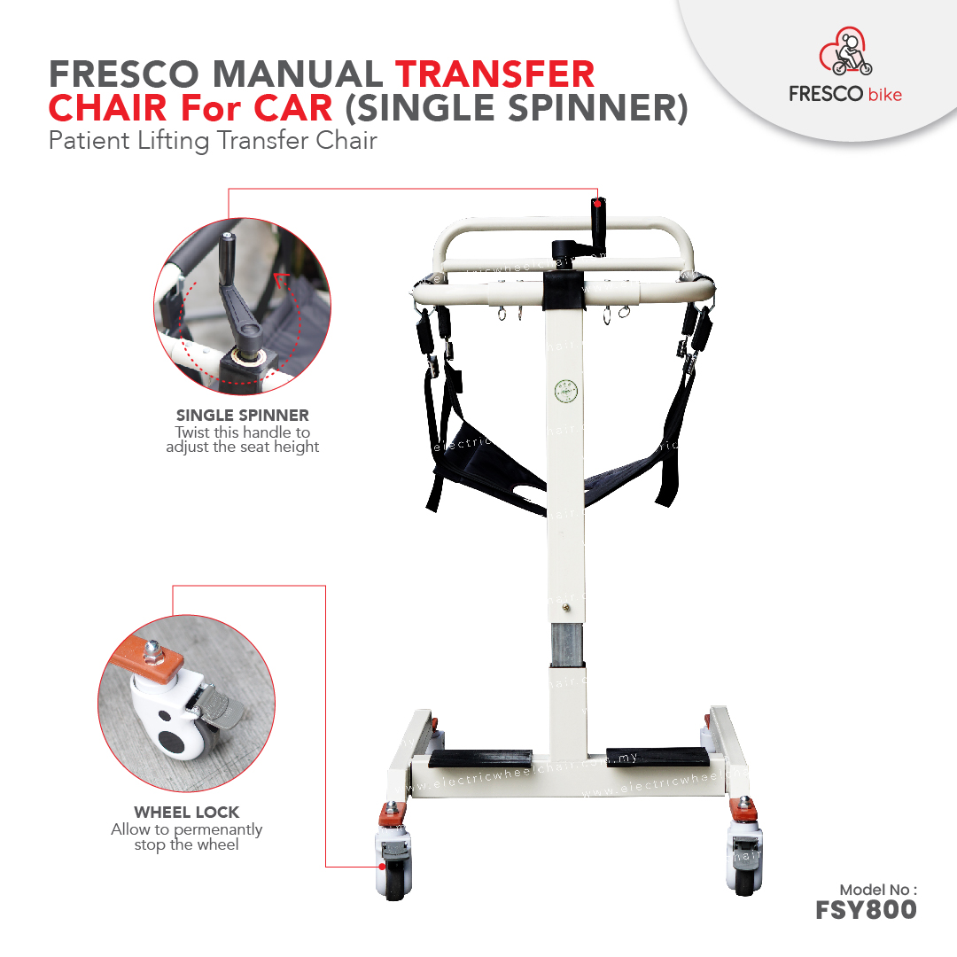 Fresco Manual Transfer Chair for Car (Single Spiner)