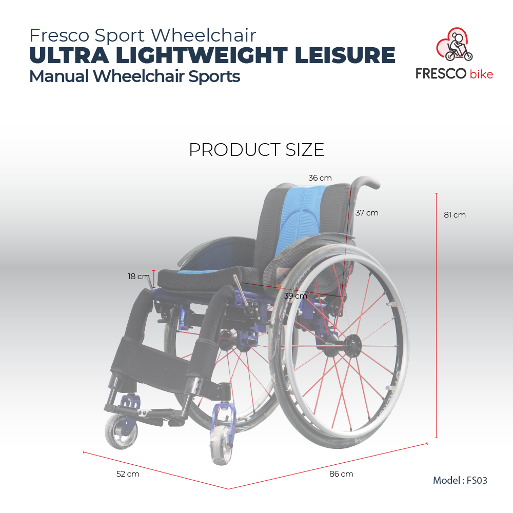 Fresco Sport Wheelchair Ultra Lightweight Leisure Manual Blue