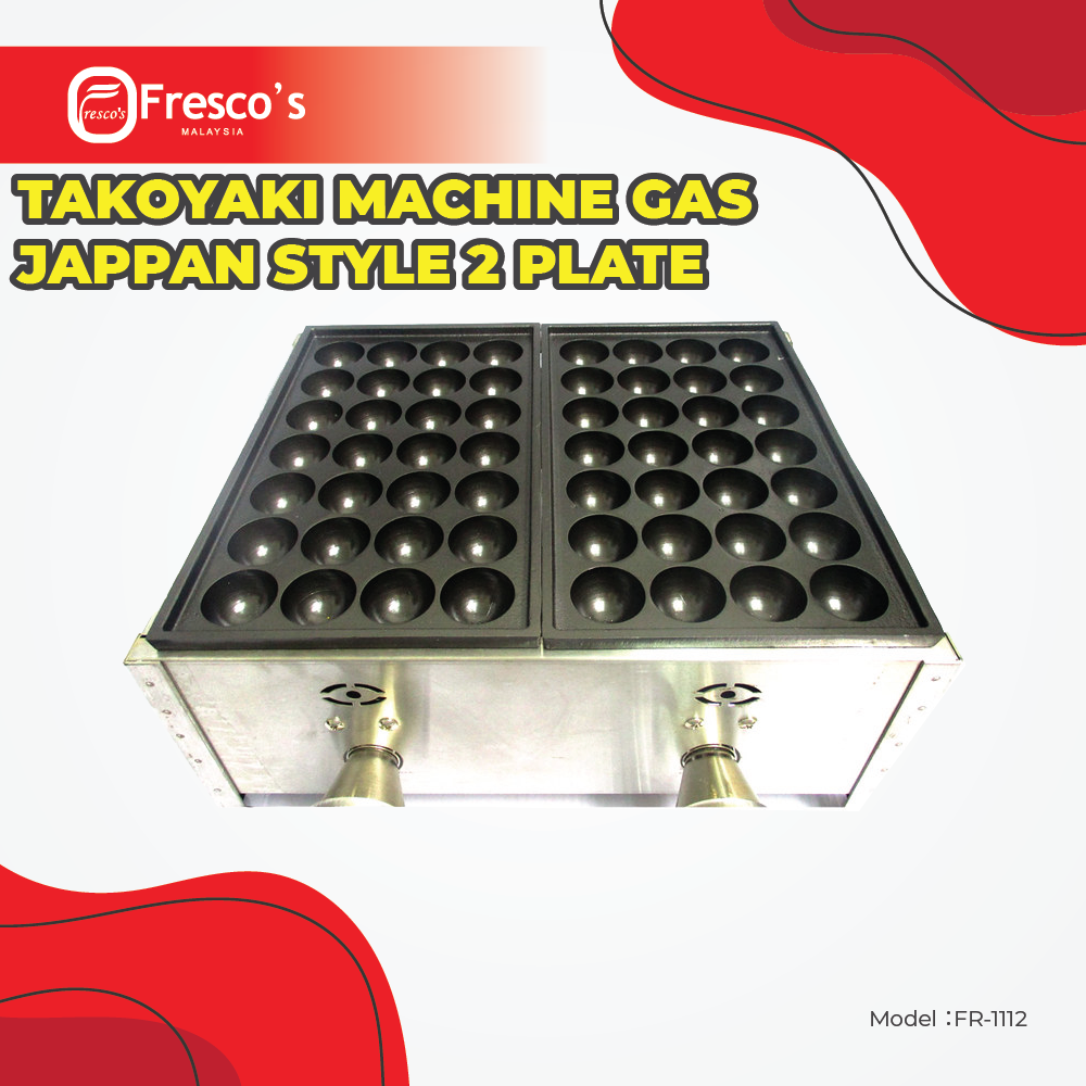 Fresco Takoyaki Japan Style 2 Plate Gas Machine