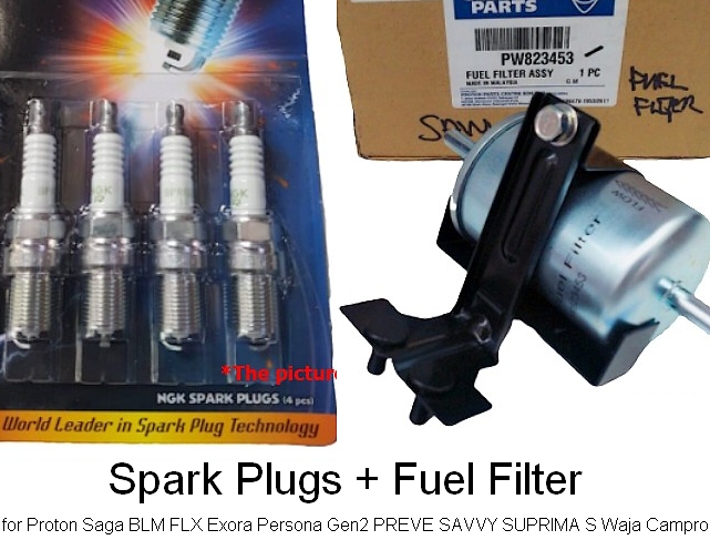 Fuel Filter + Spark Plug for Exora Saga BLM FLX Waja Persona Gen2 PREV