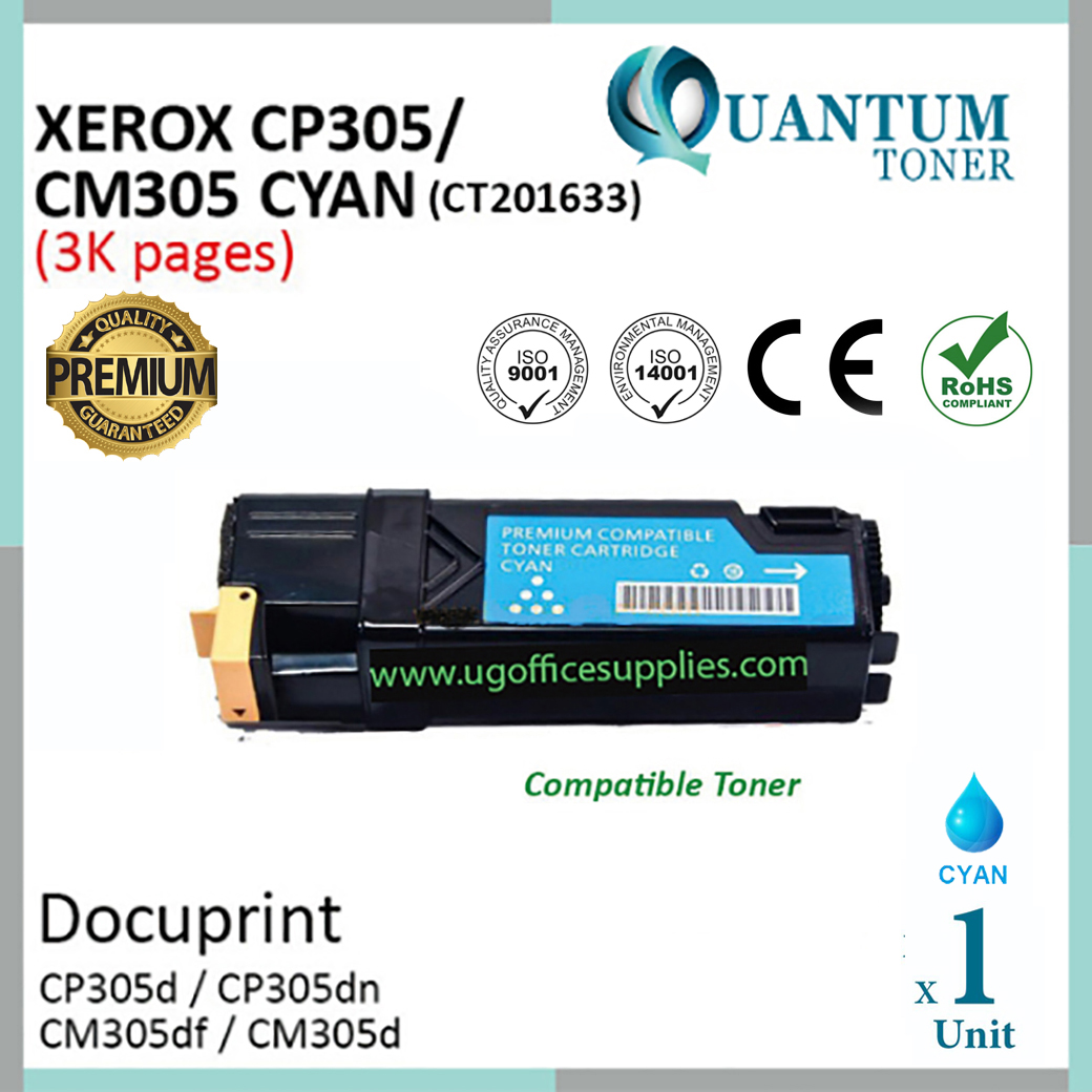 Fuji Xerox CP305 CP305D CM305 CM305DF CT201633 Cyan Compatible Toner