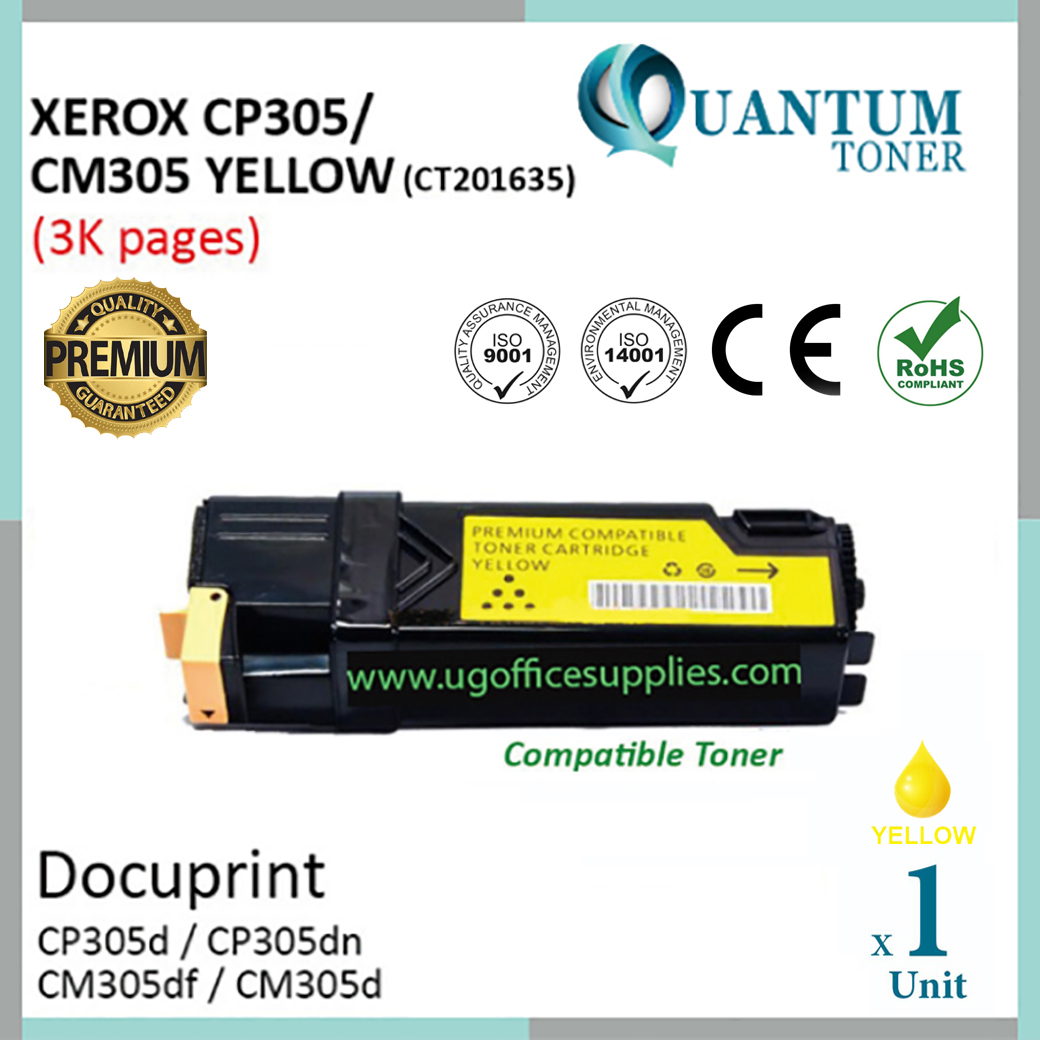 Fuji Xerox CP305 CP305d CM305 CM305df CT201635 Yellow Compatible Toner