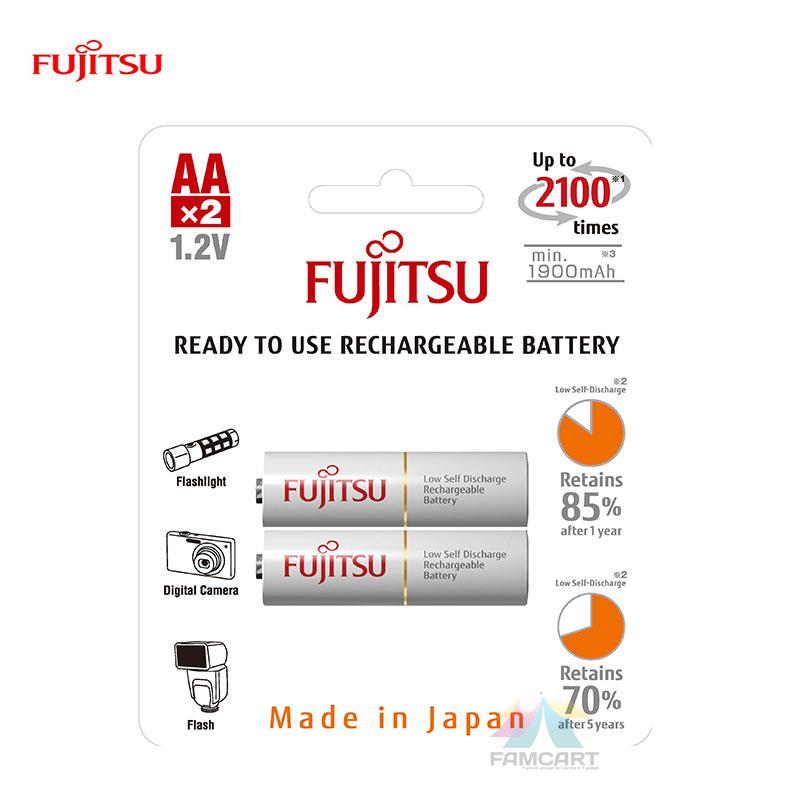 Fujitsu Rechargeable AA Battery 2000mah(2100 cycle) 2pcs HR-3UTCEX(2B)