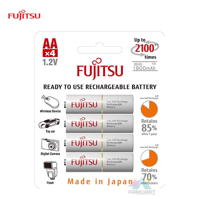 Fujitsu Rechargeable AA Battery 2000mah(2100 cycle) 4pcs HR-3UTCEX(4B)