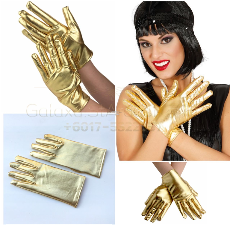 Full Finger-Fingerless-Gloves Soft Shiny Leather-Glam Chic Stage
