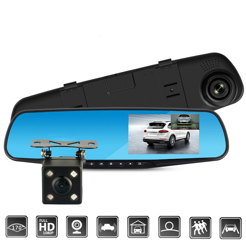 Full HD 1080P Car Dvr Camera Auto 4.3 Inch Mirror Digital Video Recorder