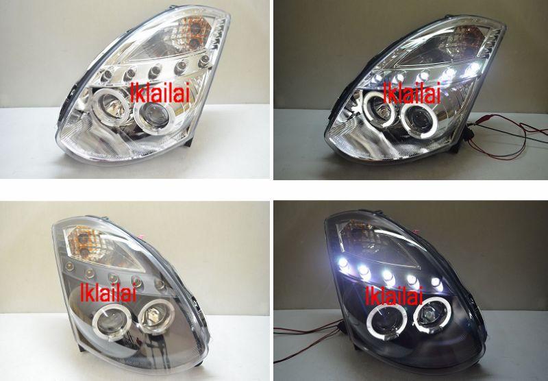 G35 2D LED RING Projector Head Lamp 5 LED Eye Brown