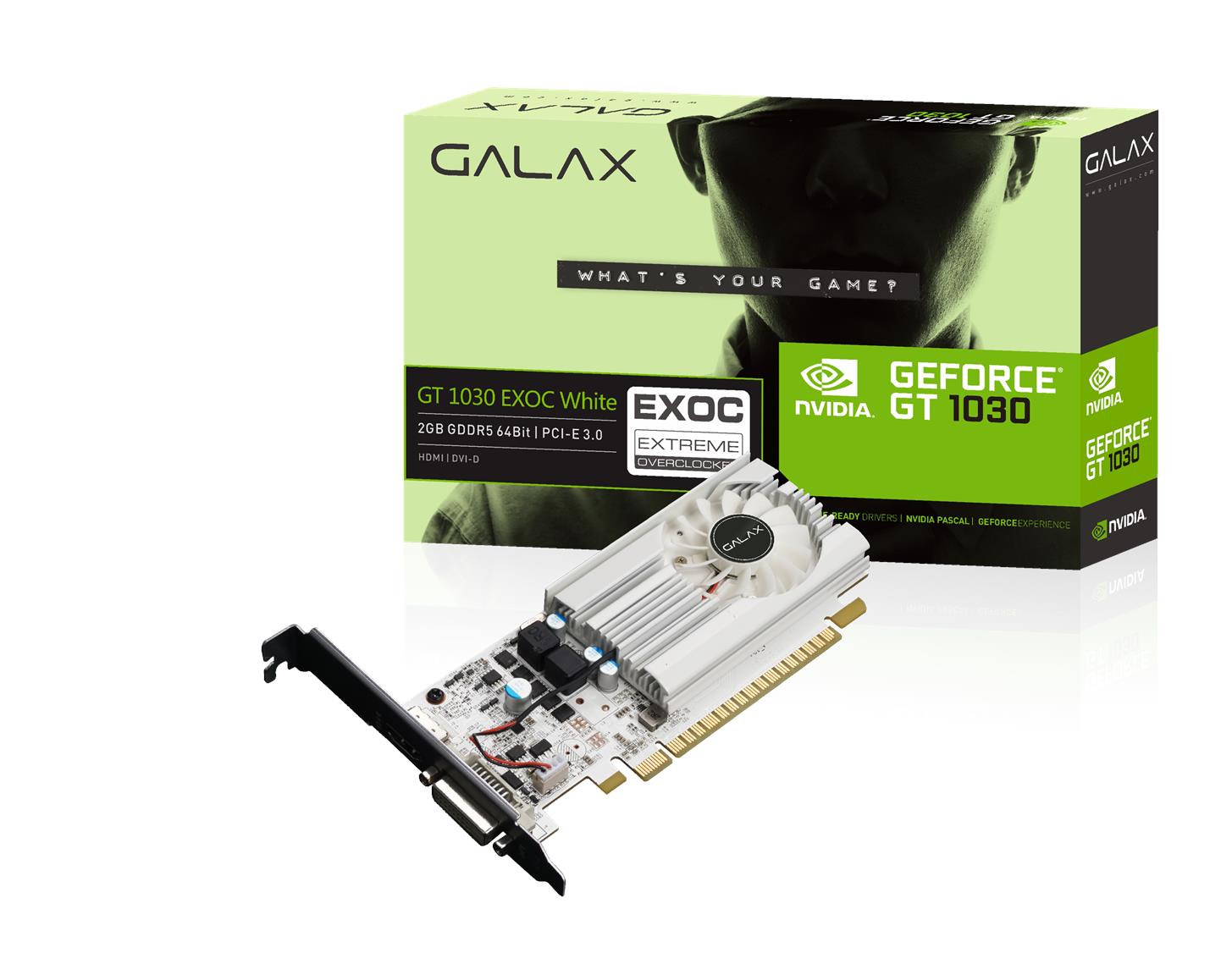 Galax GTX 1030 EXOC 2GB GDDR5 64bit Graphic Card Galax GTX 1030 EXOC 2GB GDDR5 64bit Graphic Card
