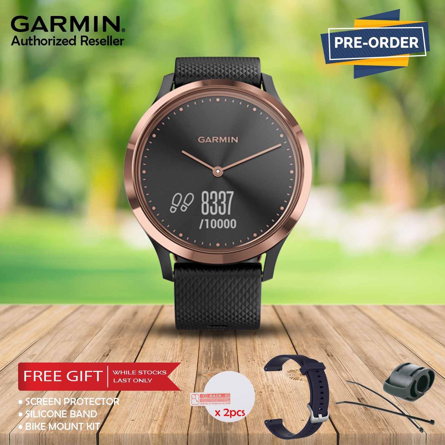 garmin vivomove hr black gold