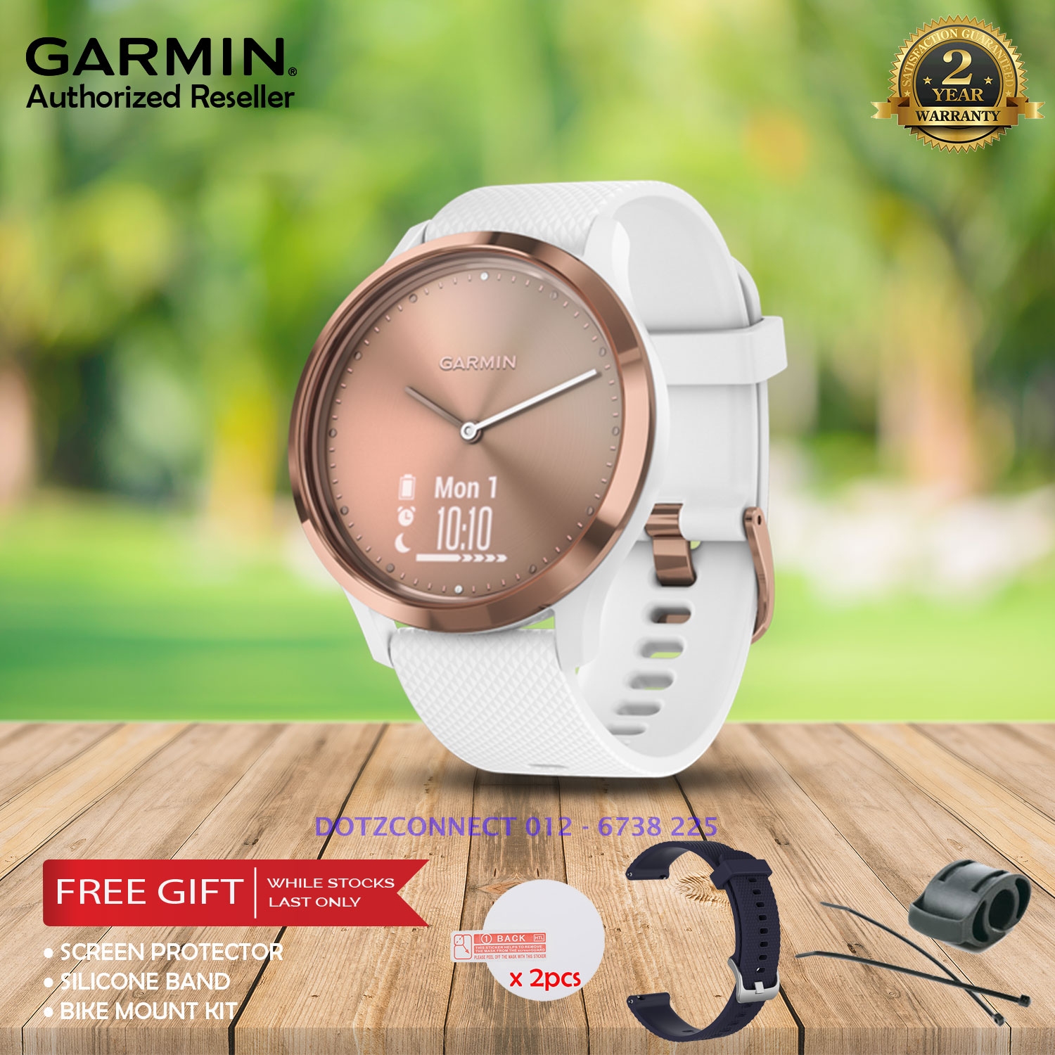 garmin vivomove hr sport smartwatch rose gold