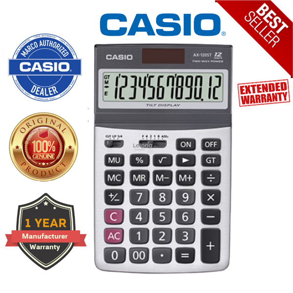 Genuine Casio Compact Desk Type Calculator AX-120ST Value Series