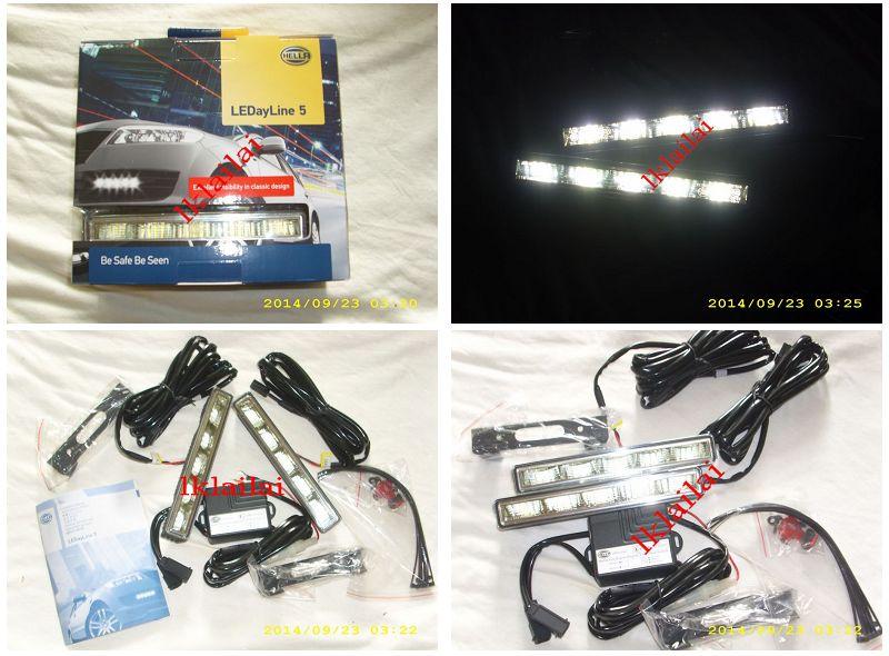 Genuine HELLA 5-LED Daytime Running Lights 12V DRL LED Complete Set