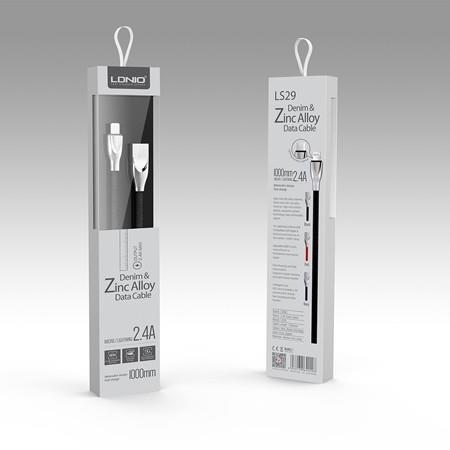 GENUINE LDNIO LS29 Denim Zinc Alloy Data Cable- 100CM