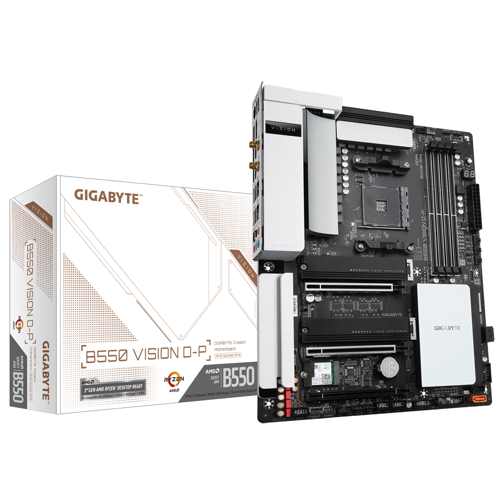 GIGABYTE B550 VISION D-P AMD B550 ATX GAMING MOTHERBOARD