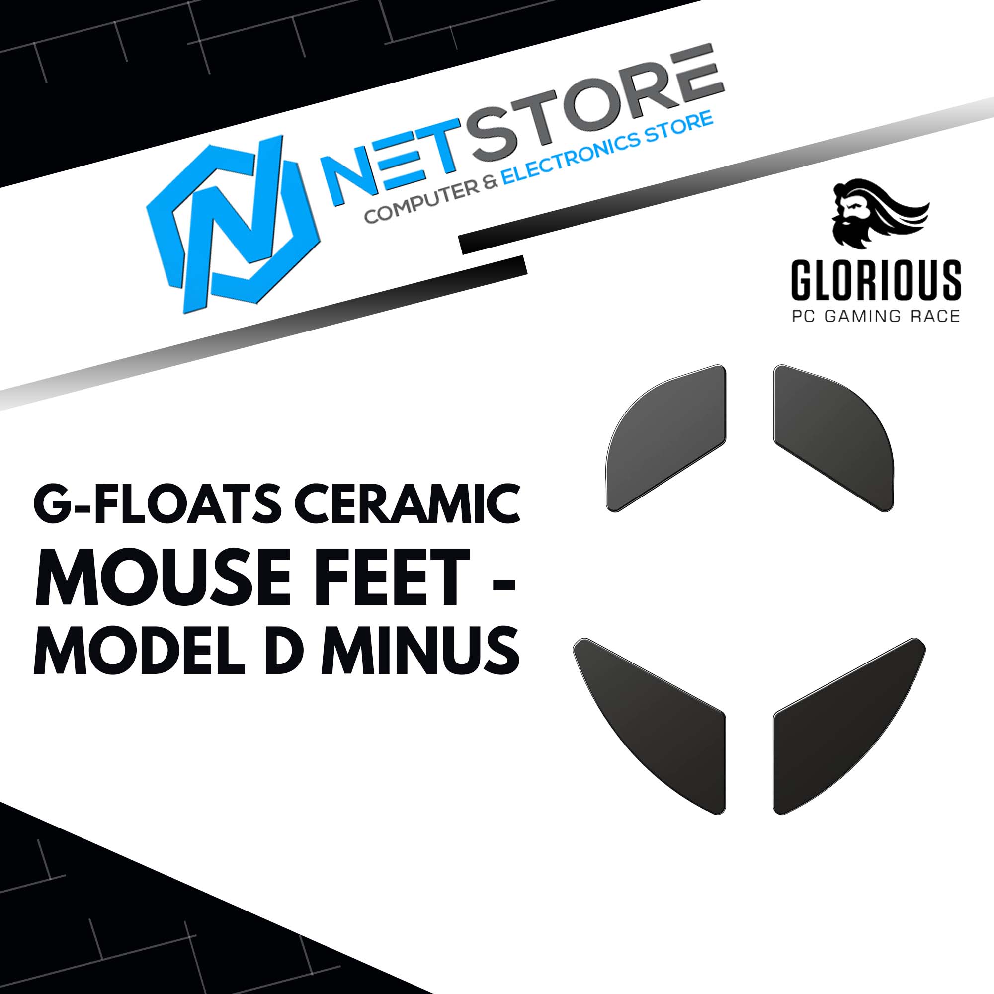 GLORIOUS G-FLOATS CERAMIC MOUSE FEET - MODEL D MINUS - GLO-FT-DM-GF