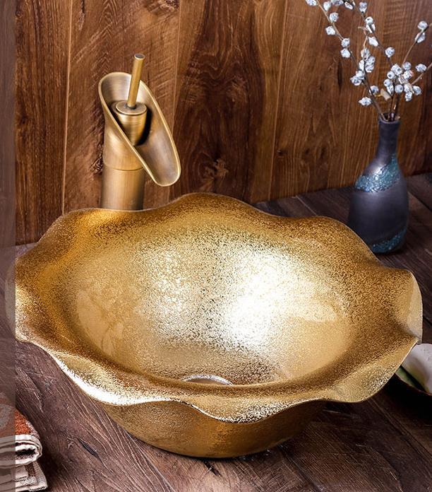 GOLD COLOR PORCELAIN SINGLE BOWL SI end 11 18 2021 6 15 PM 