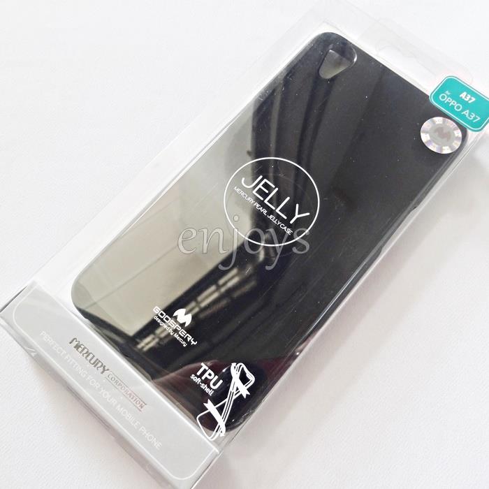 GOOSPERY Pearl Jelly TPU Back Soft Case Cover for Oppo A37 (5.0) BLACK