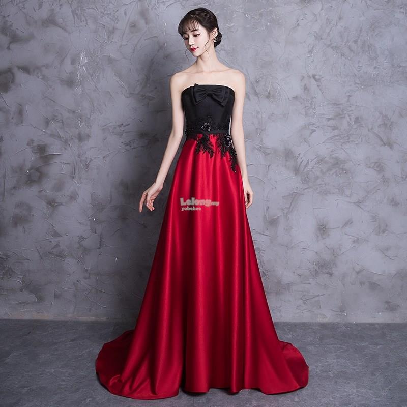 red black evening gowns
