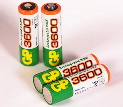 GP Rechargeable AA NiHM 3600 mAh Batteries - 4pcs