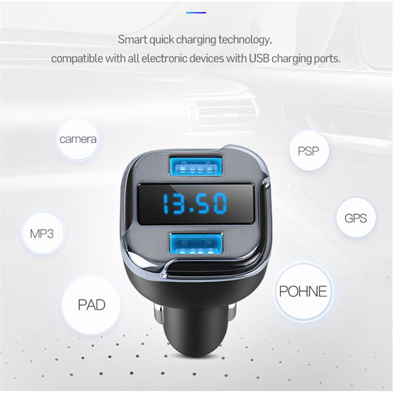 GPS Real-Time Location 4.2A Dual USB Car Charger (2 In 1)
