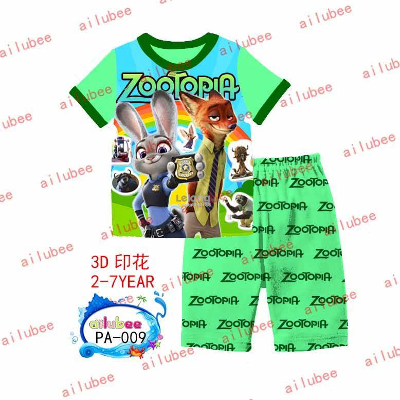 Green Zootopia Short Sleeves Set