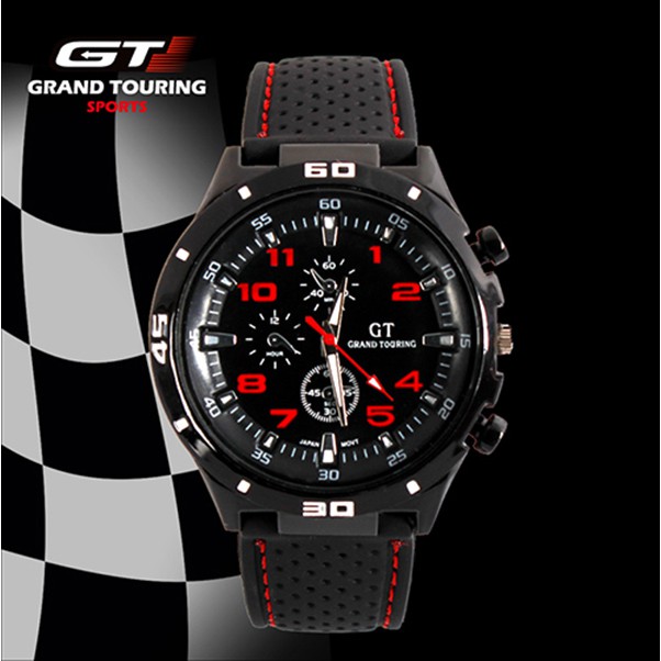 GT Number Military Pilot Silicone Sport Watch Men - 383