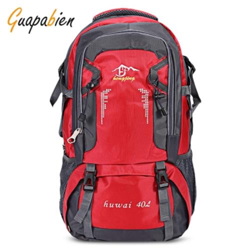 red sports backpack