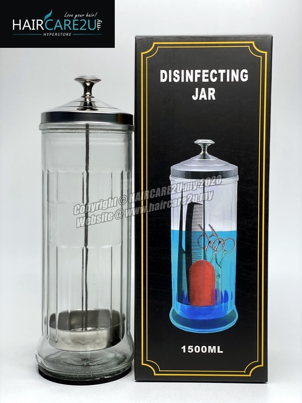 HAIRCARE2U Barber Salon Disinfecting Jar Sanitizing Glass Bottle