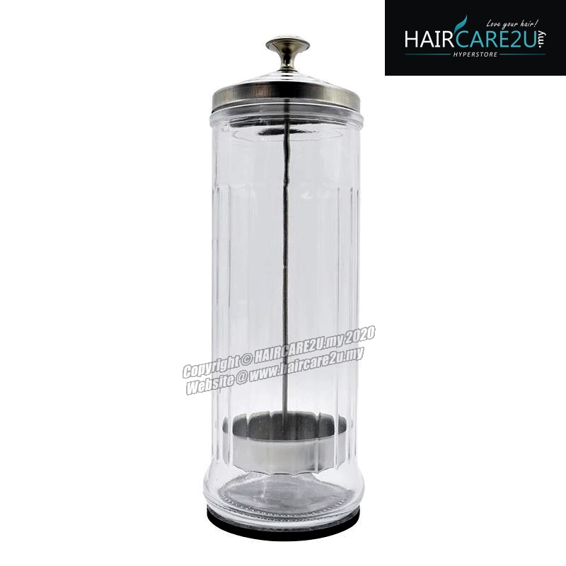 HAIRCARE2U Barber Salon Disinfecting Jar Sanitizing Glass Bottle