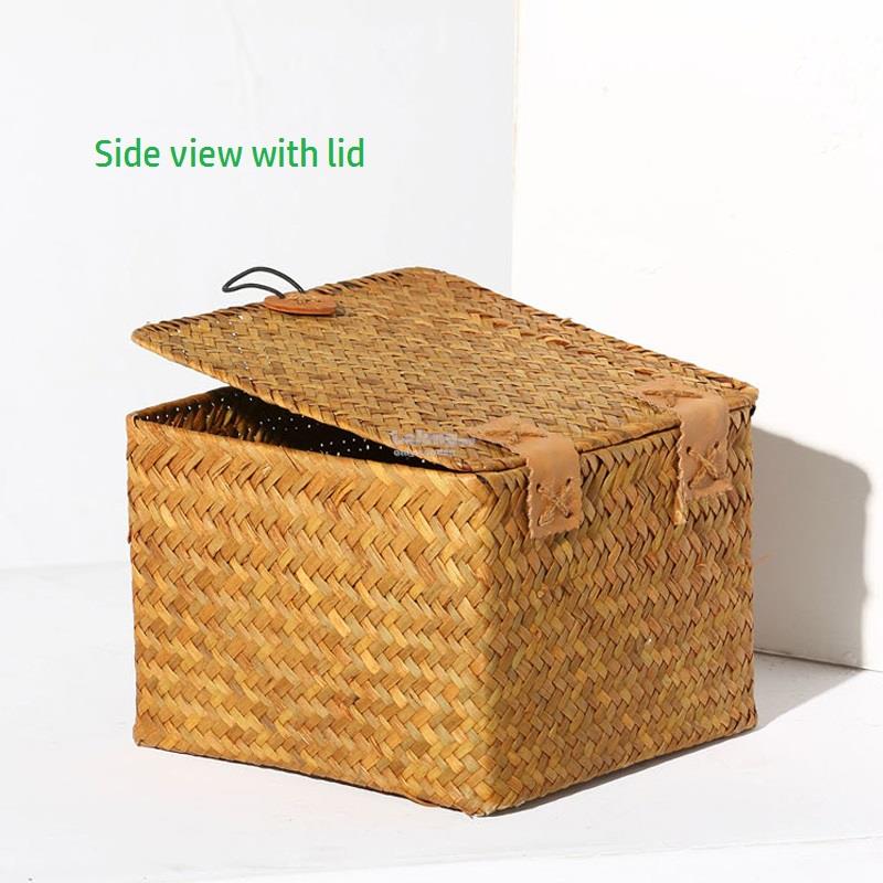 Handmade Seaweed Rattan Storage Box End 9 23 2019 2 53 Pm Handmade Seaweed Rattan Storage Box Lid Basket Shelve Boxes Set Of 3