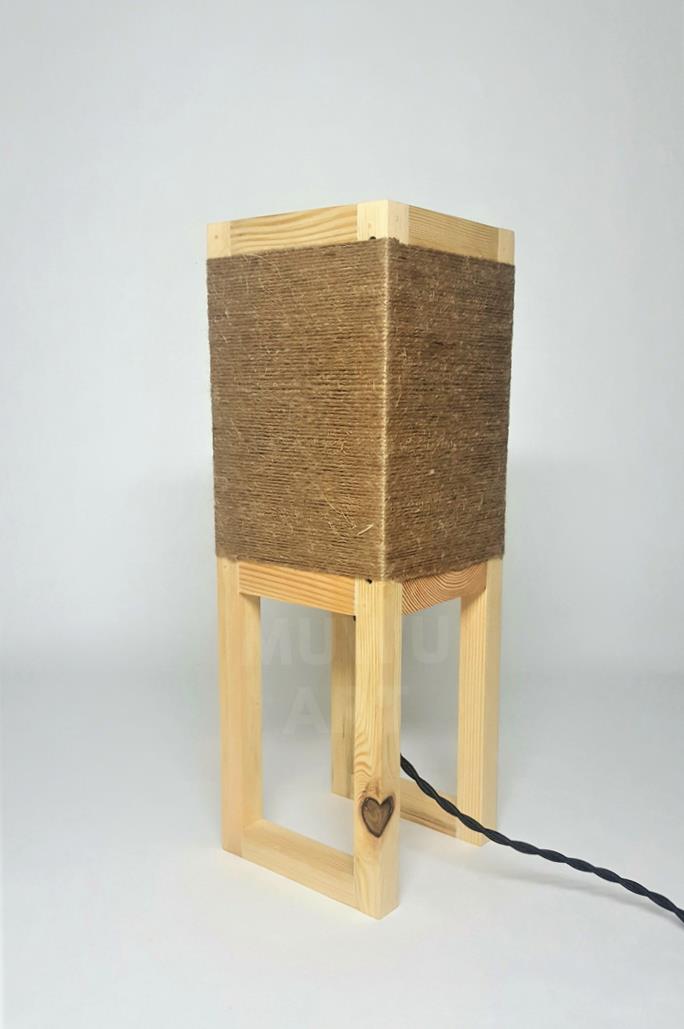 Handmade Wooden Jute Bedside Lamp End 11 3 2018 5 28 Pm Handmade Wooden Jute Bedside Lamp With Edison A19 Light Bulb